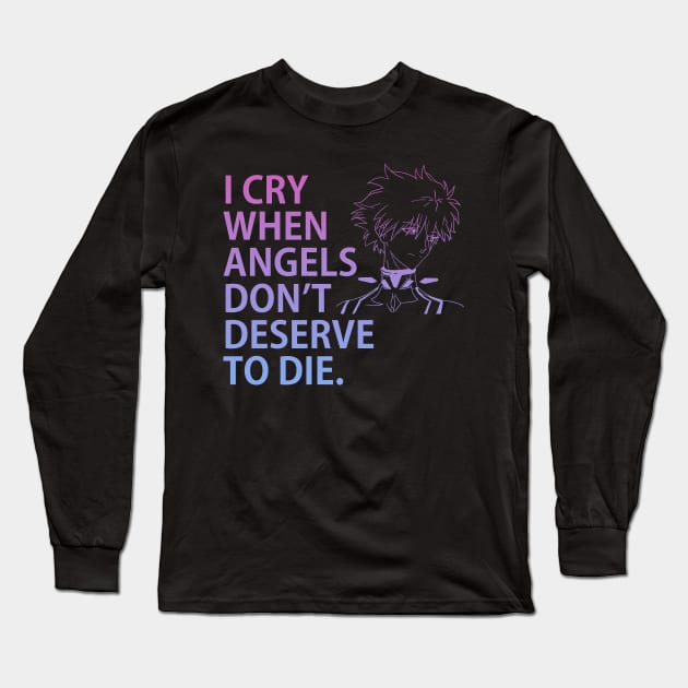 NGE! I CRY WHEN ANGELS DON'T DESERVE TO DIE. glitter Long Sleeve T-Shirt by Angsty-angst